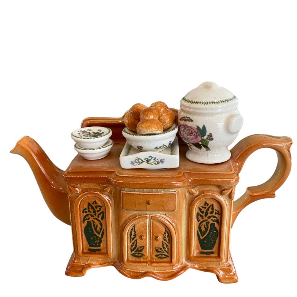 Vintage 70's Portmeirion Novelty Miniature Teapot Botanic Sideboard Tea For One